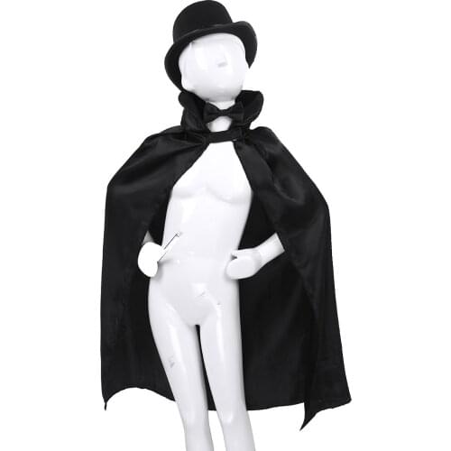 Kids Magician Wizard Role Play Games Costume Boys Girls Cape Hat Magic Wand Gloves Necktie Set for Halloween Cosplay Outfit