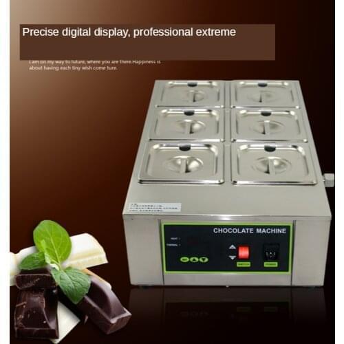 6 Grids Electric Chocolate Melting Machine 220V 110V Water Insulation Heating Chocolate Melting Pot Warmer Melter Top Quality