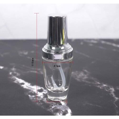 30ml Lotion Pump 30ml Glass Toner Bottles Cosmetic Containers clear Empty Emulsion Bottle