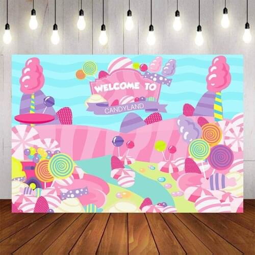 Mehofond Photography Background Sweet Donut Cupcake Lollipops Candy Happy Birthday Party RainbowBackdrops Photo Studio Props