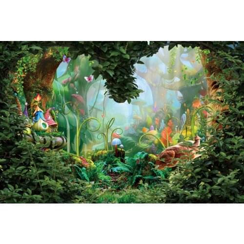 Cartoon Fantasy Wonderland Elf Forest Background Child Birthday Party Decoration Studio Photography Photos Can Be Customized