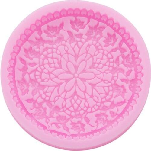 Hot Selling Flower Vine Pattern Lace Round Silicone Cake Mold Embossing Mould Fondant Cake Decorating Kitchen Baking Tools