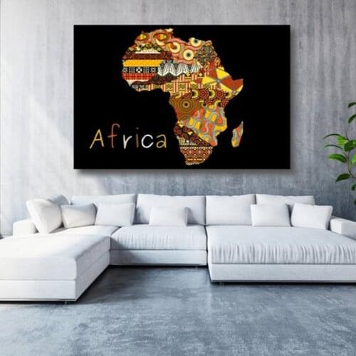 Map of Africa Canvas Wall Art Landscape Print Wall Decor Aesthetic Room Decor Africa Poster Print for Office and Home Wall Decor