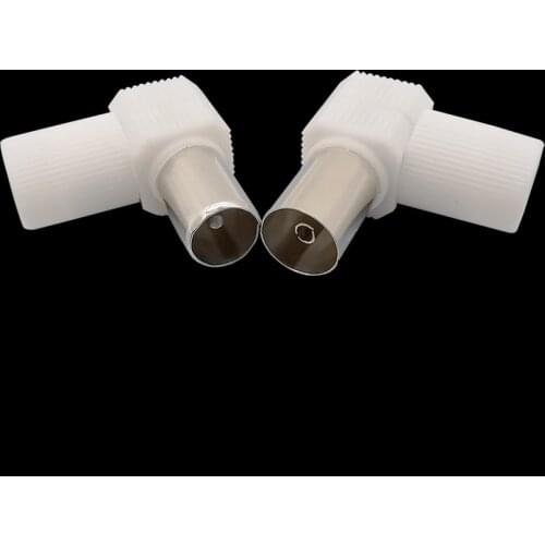 2Pcs 90 Degrees TV Plug Jack for Antennas Male and Female TV RF Coaxial Solder-free Right Angle Antennas Connectors