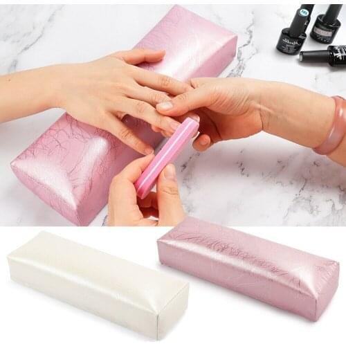 Leather Soft Manicure Tools Hand Cushion Salon Thickened Wrist Support Nail Art Pillow Non-Slip Sponge Arm Rest Pad UV Lamp Rack