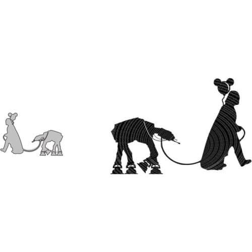 Metal Cutting Dies Warrior Robot Embossing Scrapbooking Stencil Craft Die Cut For DIY Card Handmade