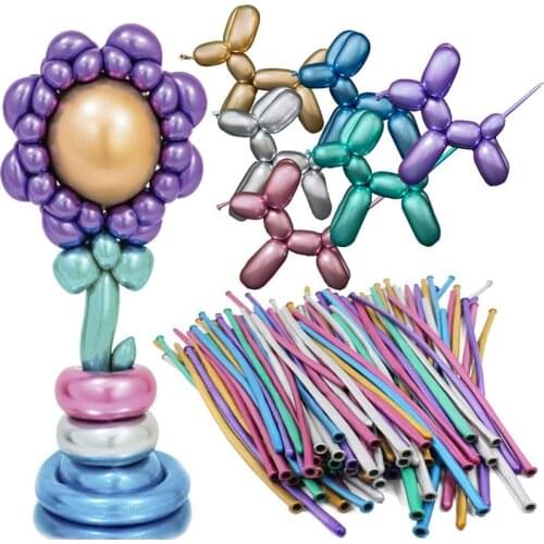 10pc Twisting Animal Balloons Multicolor Thickening Latex Twisting Modeling Long Magic Metallic Balloons Birthdays Clowns Props