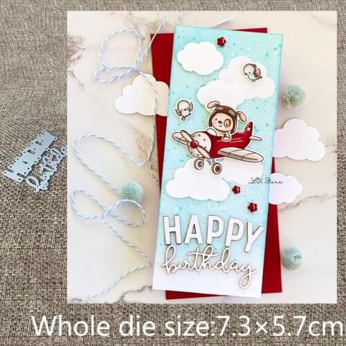 New Design Craft Metal stencil mold Cutting Dies Happy Birthday Words scrapbook die cuts Album Paper Card Craft Embossing