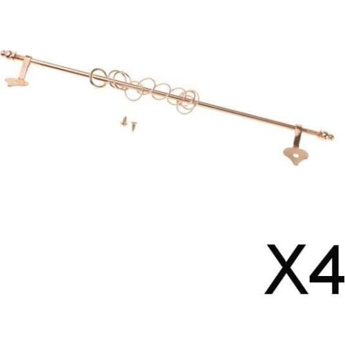 4x1/12 Dollhouse Miniature Curtain Rod Furniture Accessories Golden