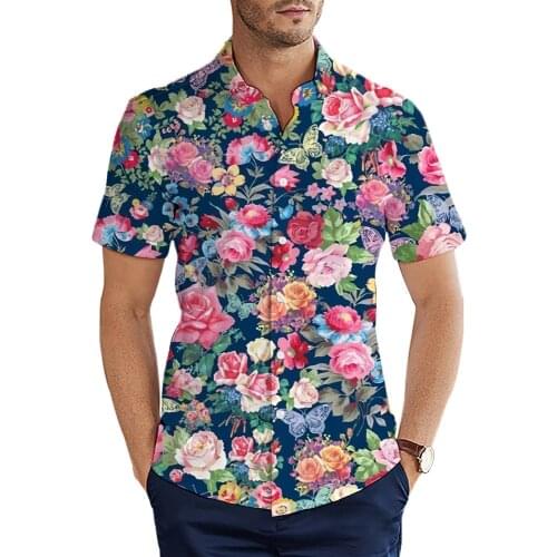 2021 Fashion mens Shirt Summer Casual Beach Shirt Retro Style Flowers Pattern 3D All Printed Unisex Tops CS07