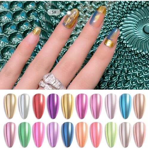 New Nail Art Solid Magic Mirror Powder Mirror Flour Water Ripple Super Bright Aurora Powder Gold Silver Bronze Nail Decorations