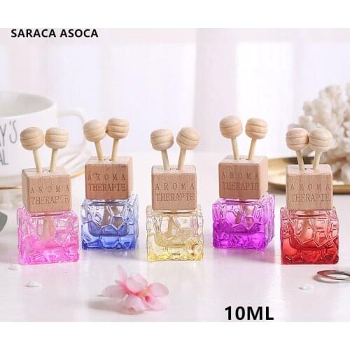 Wholesale and Retail 10ML Car Perfume Pendant Colourful Empty Glass Perfume Bottles Car Accessories 30PCS/LOT