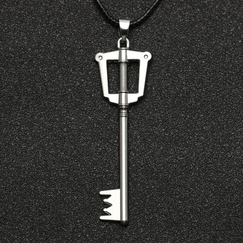 Kingdom Hearts Necklace Keyblade Key Sora Riku Kair Roxas Logo Silver Color Pendant Fashion New Hot Game Jewelry Men Wholesale