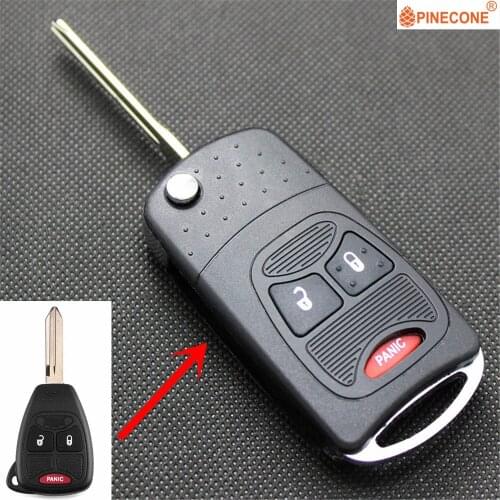 PINECONE for Chrysler Aspen Pt Cruiser Dodge Caliber Dakota Durango Magnum Nitro Ram Jeep 2+1 Button Modified Car Key Fob Shell