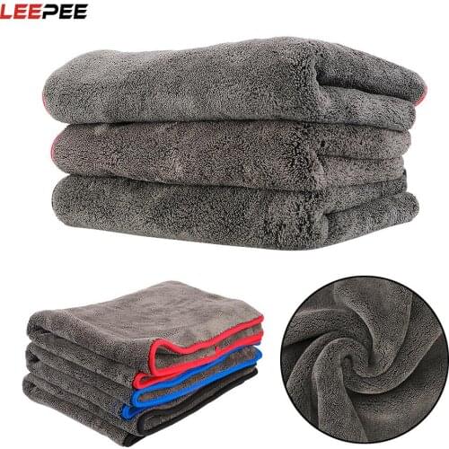 LEEPEE Microfiber Towel Auto Polishing Wash Tool Detailing Drying 1200GSM Car Cleaning Towels Strong Water Absorption Cloth