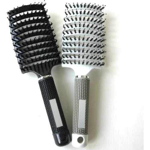 Professional 2pcs Anti-static Heat Curved Vent Comb Barber Salon Hair Styling Detangling Hair Boar Bristle Brushes