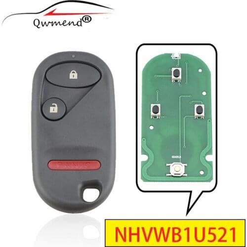 Remote Car Key NHVWB1U523 for Honda Civic 2001-2005 Replacement Smart Car Keyless Entry 3Buttons 433.9Mhz for Honda Key