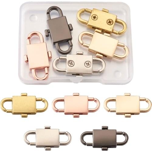 5pcs Adjustable Metal Buckle Clip Handbag Chain Strap Bag Accessories Jewelry Making Clasp Hooks Findings Mixed Color 32x17x5mm