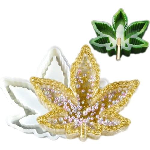 DIY Crystal Maple Leaf UV Epoxy Ashtray Silicone Mold Handmade Soap Crafts Making Tool For Epoxy Resin Mold Home Decor Craft
