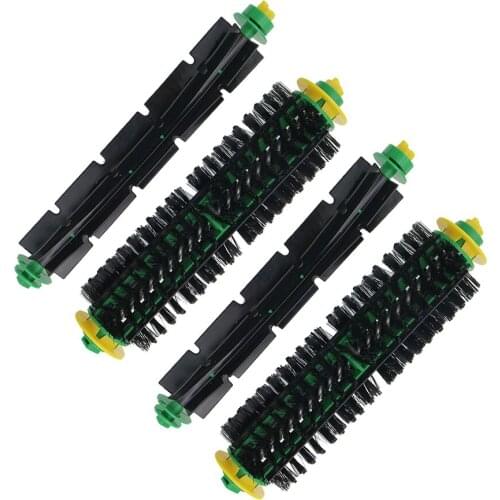 2set/4pcs Free Shipping Bristle Brush +Flexible Beater Brush For iRobot Roomba 500 Series 550 570 Clean Free Shipping