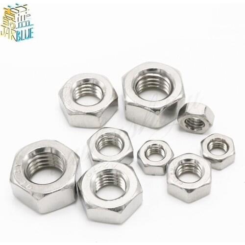 50pcs/lot Stainless steel hex nut Inch Thread UNC hex nut 2#-56 4#-40 6#-32 8#-32 10#-24 1/4-20 5/16-18 3/8-16 7/16-14 1/2-13