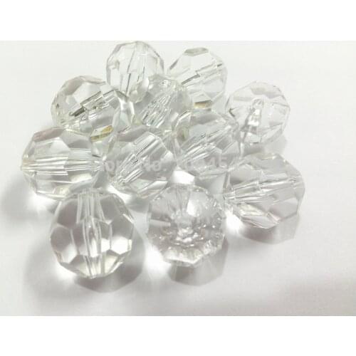 Choose Size First) 6mm/8mm/10mm/12mm/14mm/16mm/18mm/20mm Clear Transparent Big Faceted Beads,Chunky Jewelry Beads