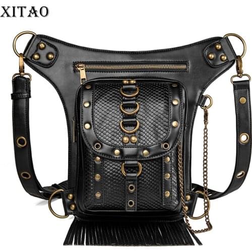 XITAO Punk Retro Shoulder Bag Black Patchwork Small Fresh 2021 Summer Tassel Goddess Fan Casual Style Loose Bags CLL1472