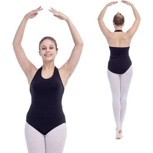 Cotton/Lycra Halter Ballet Dancing Leotard with Wide Strape Women Ballet Dance Costume Full Sizes