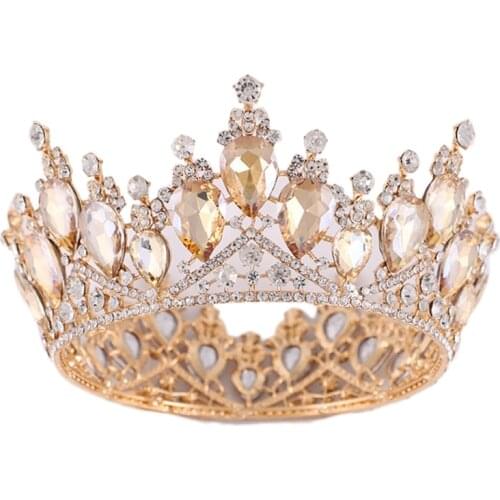 Baroque Vintage Faux Crystal Tiara Crown Wedding Bridal Headpiece Royal Queen Princess Party Headband Hair Accessories