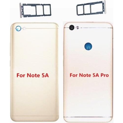 Back Battery Cover Door Housing for Xiaomi Redmi Note 5A / Redmi note 5A Pro with glass lens and side button and Sim card holder