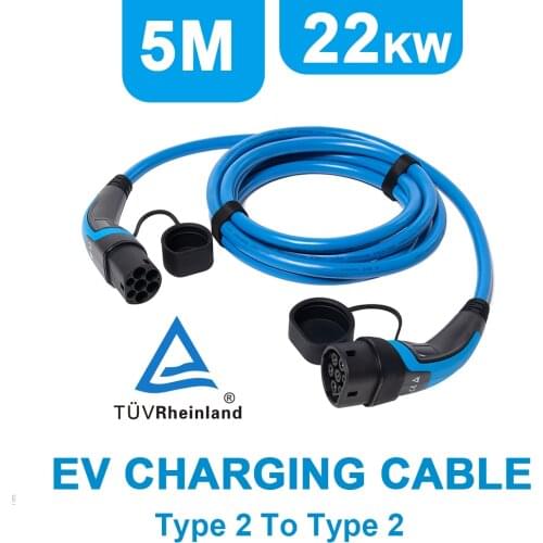 32A EV charger Cable Type 2 to Type 2 IEC62196 EV Charging Plug With 7 Meter cable TUV/UL EVSE CABLE