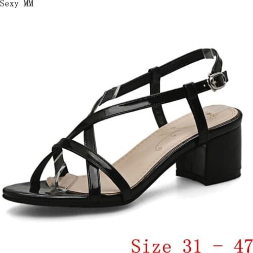 Women Gladiator Sandals High Heels Peep Toe Pumps Summer Shoes Woman High Heel Sandals Small Plus Size 31 - 47