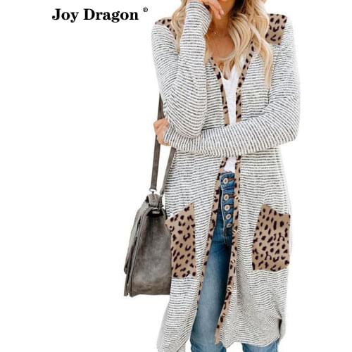 Winter Coat Women Female Long Cardigan Leopard Shirts For Style Jacket Harajuku 2021 Autumn Windbreaker Clothing Coats Sweater