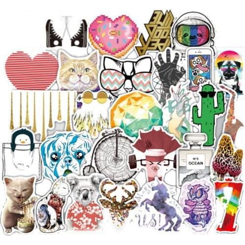 10/30/50PCS Fantasy World Lucky Bag Motorcycle Notebook Trolley Case Cartoon Graffiti Waterproof Sticker Wholesale