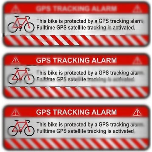 3 X GPS Sticker Bicycle Motorcycle Car Alarm Warning Anti Theft Sticker Waterproof Reflective Decal Accessories,7CM*2CM
