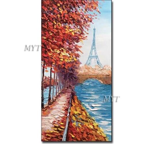 No FrameHand Painted The Tower Building Picture Abstract Modern Palette Knife Oil Painting On Canvas Living Room Wall Art Decor