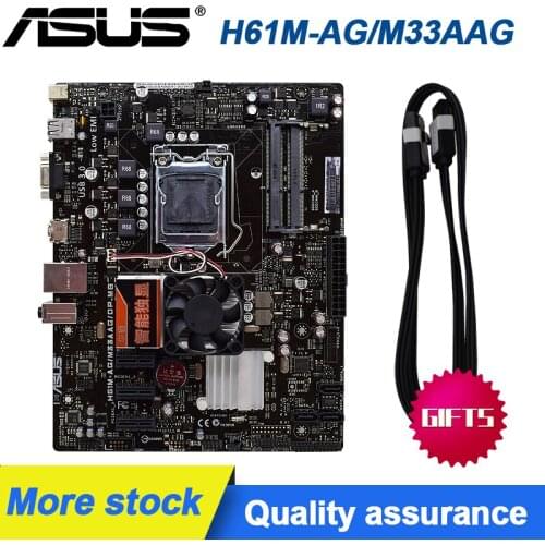 ASUS H61M-AG/M33AAG/DP_MB DDR3 H61 LGA 1155 Motherboard VGA HDMI Desktop Motherboards Set