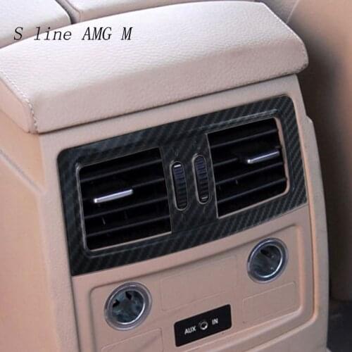 Car Rear Row Air Conditioning Outlet Vent Trim Cover Sticker Carbon Fiber Styling For BMW 5 Series E60 Auto Interior Accessories