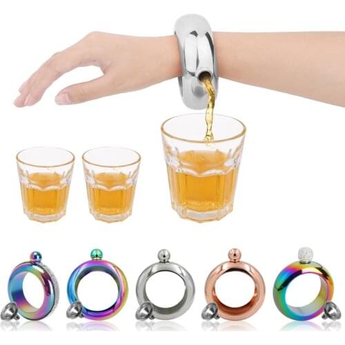 Bracelet Hip Flask Stainless Steel Portable Bracelet with Funnel for Storing Wiskey Alcohol Support Dropshipping Wholesale