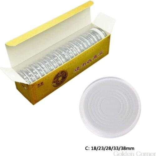 20Pcs Clear Round 46mm Direct Fit Airtight Coin Capsules Holder Display Storage Case With EVA Gasket Pad Ring 16-40mm S25 20