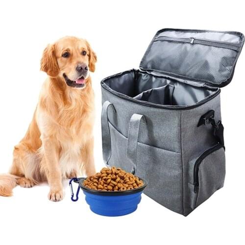Pet Travel Shoulder Bag Multi-function Dog Food Tote Carrier Container Organizer
