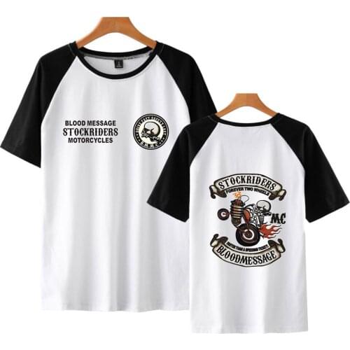 Skull stockriders motorcycles cotton t shirts summer hip hop men tshirt Skull Locomotive t shirt punk short sleeve t-shirt tops
