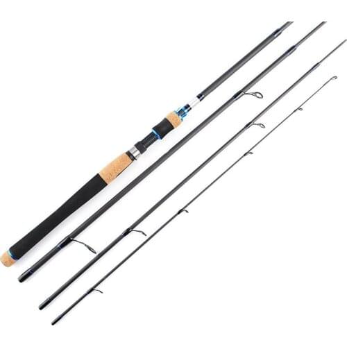 FISH KING Fishing Rod 2.1m 2.4m 2.7m 4 Section Carbon Spinning Lure Fishing Rod 5-20g/10-30g/15-40g For Squid Pike Fishing pole