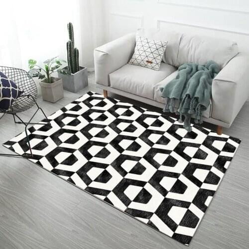Modern Minimalist Living Room Carpet Nordic Geometric Pattern Floor Mats Home Interior Area Bedroom Coffee Table Rug
