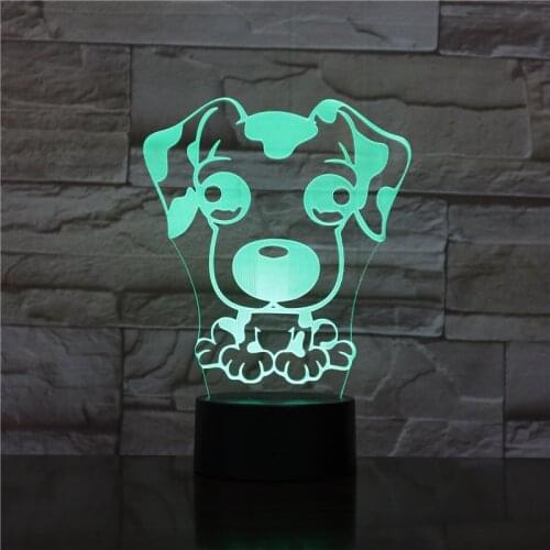 Creative 7 Colors Changing 3D Dog Lamp LED USB Visual Animal Desk lamparas Bedroom Decor Baby Sleep Lighting Kids Gifts 1960