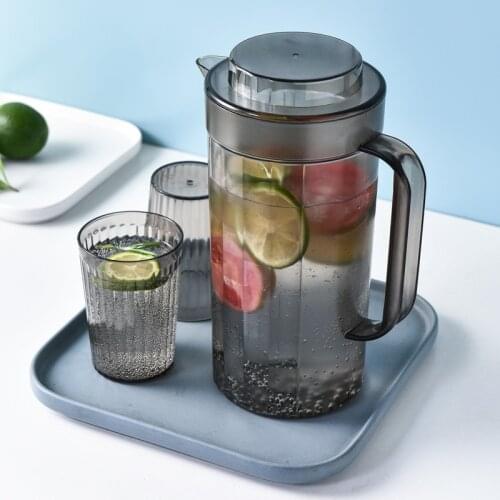 Water Pitcher Large Capacity Food Grade Plastic Transparent Cold Water Jug with Lid Leakproof Drinking for Water Ice Tea Juice