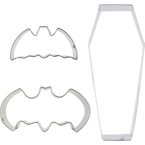 Bat,Mini Bat, Coffin shape 3 piece biscuit cutting molds, baking tools, cake decorating soft candy tools
