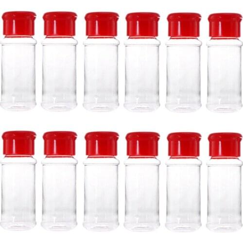 LUDA 12 Pcs Plastic Spice Salt Pepper Shakers Seasoning Jar Can Barbecue Condiment Jar Bottles Cruet Container Kitchen Seasoni