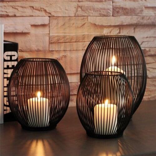 3 Size Metal Lantern Tea Light Votive Flame Candle Holder Romantic Home Hotel Decoration Ornaments Design Candlestick Home Decor