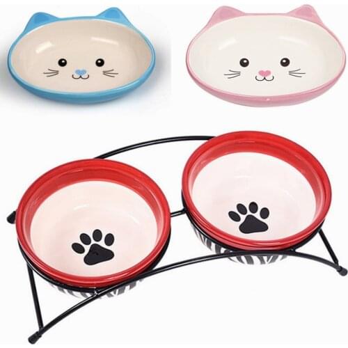 Dogs Bowl pet Dogs Stand ceramics Bowls cats Dog food water bowl Bamboo Elevated pet feeders puppy bowl Dogs